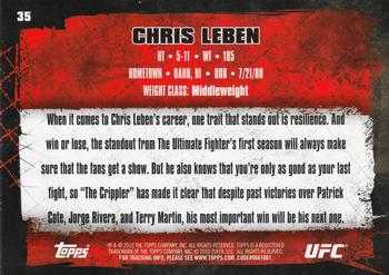 2010 Topps UFC #35 Chris Leben Back