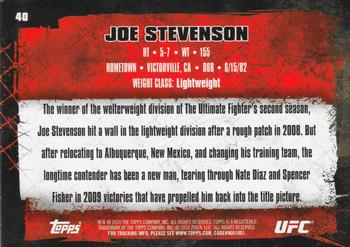 2010 Topps UFC #40 Joe Stevenson Back