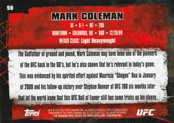 2010 Topps UFC #50 Mark Coleman Back