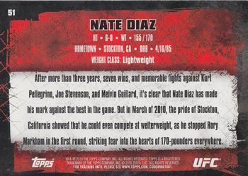 2010 Topps UFC #51 Nate Diaz Back