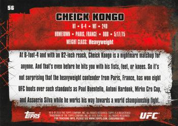 2010 Topps UFC #56 Cheick Kongo Back