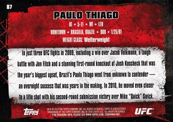 2010 Topps UFC #87 Paulo Thiago Back