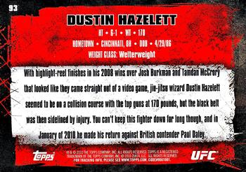 2010 Topps UFC #93 Dustin Hazelett Back