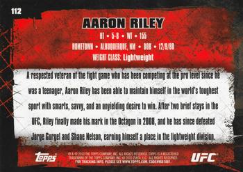 2010 Topps UFC #112 Aaron Riley Back
