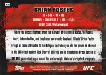 2010 Topps UFC #133 Brian Foster Back
