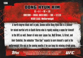 2010 Topps UFC #136 Dong-Hyun Kim Back