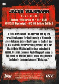 2010 Topps UFC #138 Jacob Volkmann Back