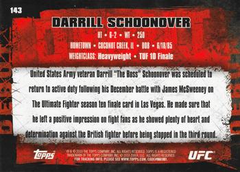 2010 Topps UFC #143 Darrill Schoonover Back