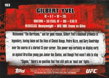 2010 Topps UFC #153 Gilbert Yvel Back