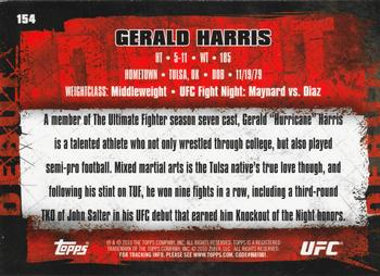 2010 Topps UFC #154 Gerald Harris Back