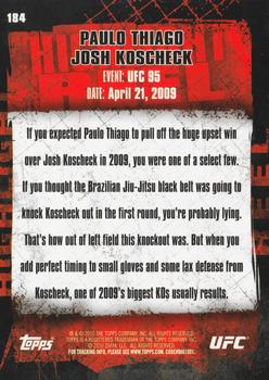2010 Topps UFC #184 Paulo Thiago / Josh Koscheck Back