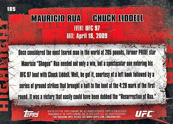 2010 Topps UFC #185 Mauricio Rua / Chuck Liddell Back