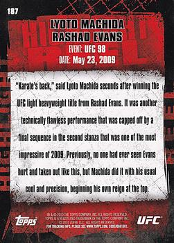 2010 Topps UFC #187 Lyoto Machida / Rashad Evans Back