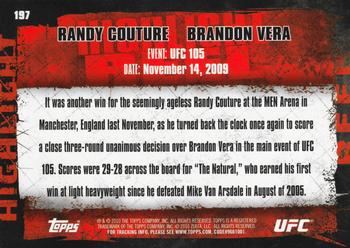 2010 Topps UFC #197 Randy Couture / Brandon Vera Back