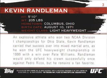2010 Topps UFC Knockout #3 Kevin Randleman Back