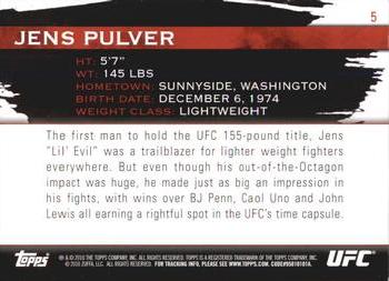 2010 Topps UFC Knockout #5 Jens Pulver Back