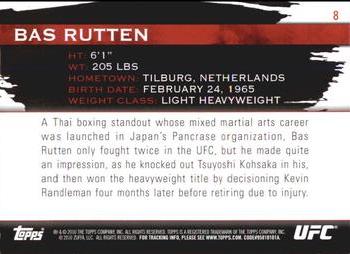 2010 Topps UFC Knockout #8 Bas Rutten Back