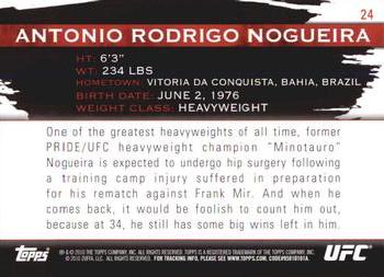 2010 Topps UFC Knockout #24 Antonio Rodrigo Nogueira Back
