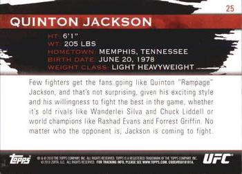 2010 Topps UFC Knockout #25 Quinton Jackson Back