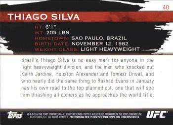 2010 Topps UFC Knockout #40 Thiago Silva Back