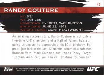 2010 Topps UFC Knockout #47 Randy Couture Back