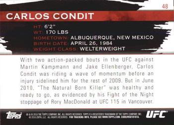 2010 Topps UFC Knockout #48 Carlos Condit Back