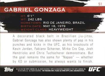 2010 Topps UFC Knockout #51 Gabriel Gonzaga Back