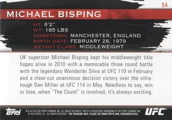 2010 Topps UFC Knockout #54 Michael Bisping Back
