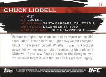 2010 Topps UFC Knockout #58 Chuck Liddell Back