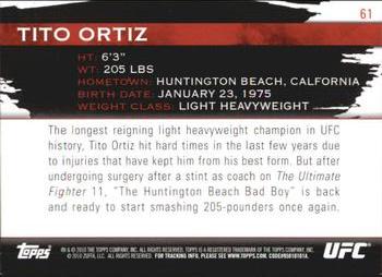 2010 Topps UFC Knockout #61 Tito Ortiz Back