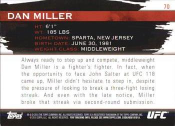 2010 Topps UFC Knockout #70 Dan Miller Back