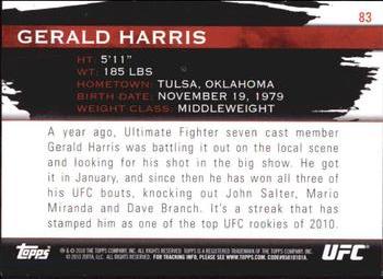 2010 Topps UFC Knockout #83 Gerald Harris Back