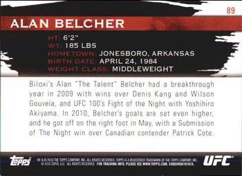 2010 Topps UFC Knockout #89 Alan Belcher Back