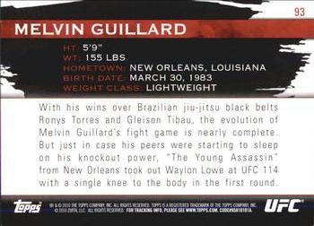 2010 Topps UFC Knockout #93 Melvin Guillard Back