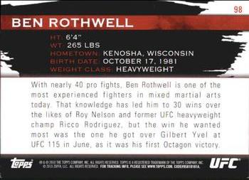 2010 Topps UFC Knockout #98 Ben Rothwell Back