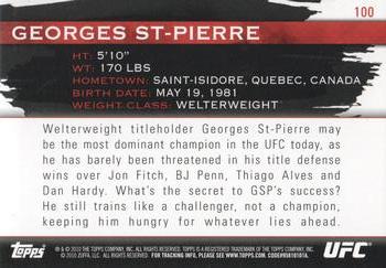 2010 Topps UFC Knockout #100 Georges St-Pierre Back