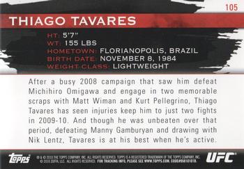 2010 Topps UFC Knockout #105 Thiago Tavares Back