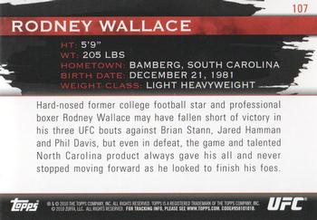 2010 Topps UFC Knockout #107 Rodney Wallace Back