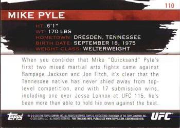 2010 Topps UFC Knockout #110 Mike Pyle Back