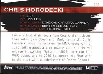 2010 Topps UFC Knockout #114 Chris Horodecki Back