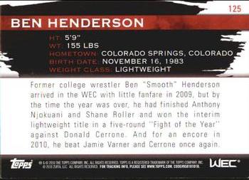 2010 Topps UFC Knockout #125 Ben Henderson Back