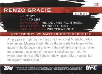 2010 Topps UFC Knockout #128 Renzo Gracie Back