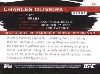 2010 Topps UFC Knockout #147 Charles Oliveira Back