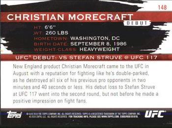 2010 Topps UFC Knockout #148 Christian Morecraft Back