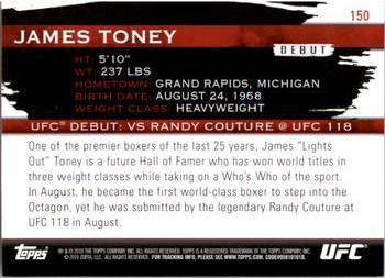 2010 Topps UFC Knockout #150 James Toney Back