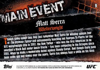 2010 Topps UFC Main Event #9 Matt Serra Back