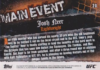 2010 Topps UFC Main Event #20 Josh Neer Back
