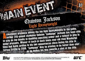 2010 Topps UFC Main Event #37 Quinton Jackson Back