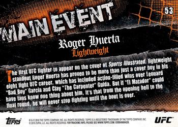 2010 Topps UFC Main Event #53 Roger Huerta Back