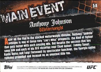 2010 Topps UFC Main Event #58 Anthony Johnson Back